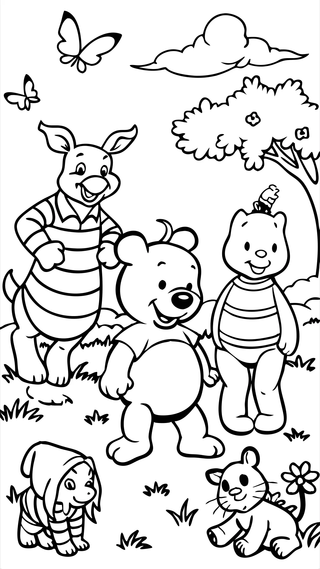 pooh and friends coloring pages